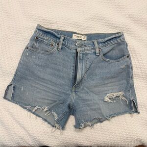 Abercrombie & Fitch Distressed Light Blue Jean Shorts